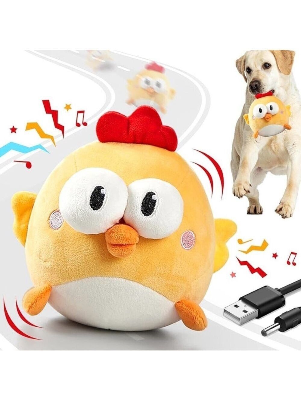 Gukco Yellow Chick Chicken Plush Dog Cat Toy New - Picture 5 of 12